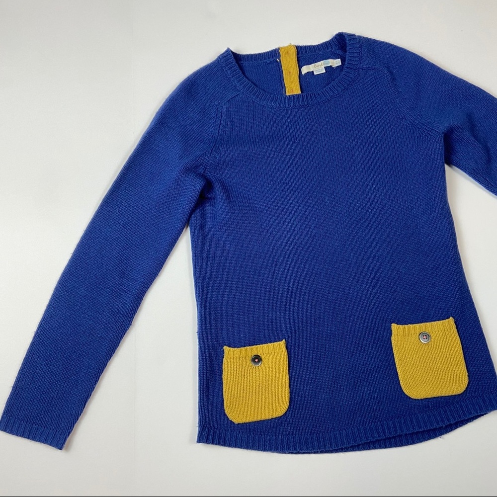 Boden Blue and Yellow Crew Neck Sweater